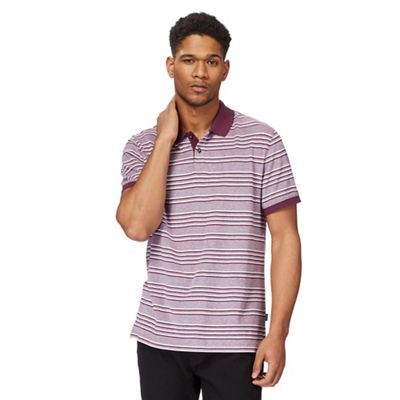 Big and tall plum striped polo shirt